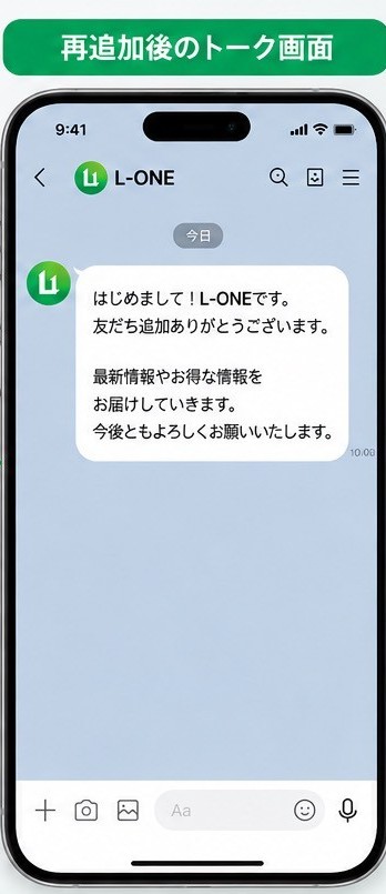 ④再追加後のトーク画面